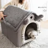 Pliable Deep Sleep Pet Cat House Intérieur Hiver Chaud Confortable Kennel Tente Chihuahua Nest Coussin Produits Amovibles Panier 210924