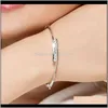 Brazalete Pulseras Jewelryversion Of The Diamond Zircon Hebilla abierta femenina Pulsera de moda creativa Sier Jewelry Wholesale 2380 Drop Delivery