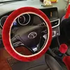 Steering Wheel Covers 3Pcs/Set Car Universal Fixed Plush High Quality Soft Cover Handbrake Accessory Automotive Interior CaseSteering