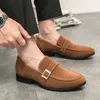 Male Leather Oxford Dress slip on fashion Lazy Shoe Square-toe Loafers Shoes Casual Travel Outdoor for Men flats