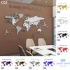 Tipo Mapa do mundo com palavras Avião Acrílico Adesivo de Parede Vinil Decalque Home Decal