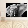 Art noir blanc éléphant impression peinture sur toile Art toile impression décoration pour salon Animal photo mur