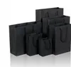 10 حجم أسود ورقة هدية حقيبة مع مقبض زفاف عيد الميلاد حزب السنة عيد التسوق أكياس حزمة