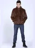Manteau d'imitation de fourrure pour hommes, veste de vison chaude, fourrure artificielle de lapin, manteau de fourrure 211207