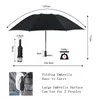 10-bone Automatic Folding Umbrella Men Business Reinforced Three Fold Women Rain Umbrella Windproof Male Parasol