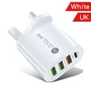 Snabbladdning av 4 portar Typ C PD-laddare 36W PD USB-C QC3.0 Väggladdare EU US UK Adapter för iPhone 12 13 14 Samsung S20 S21 LG Android-telefon med låda