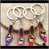 Keychains Fashion Accessories Drop Delivery 2021 High Heels Women Bag Charms Keychain Purse Pendant Cars Holder Mini Shoe Key Ring Buckle Han