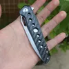 Factory Price Ball Bearing Flipper Folding Knife D2 Satin Blade Carbon Fiber + Steel Sheet Handle Outdoor EDC Pocket Knives