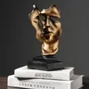 ビリードノルディックマスク抽象的な像樹脂ゴールデン置物家の装飾アクセサリーオフィスリビングルームインテリアデスクトップの装飾210727