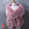 Faux Fur Winter Women Bridal Shawl Wedding Cape In Stock Cloaks Coat For Evening Party Solid Collar Scarves3456951