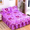 Bed Skirt thin ( Without Pillowcase ) Flower Printed Fitted Sheet Comfortable Bedsheet King Queen Size Bedspread Mattress Cover 210420