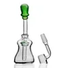 Başlık Cam Dab Rigs Difüzyon Mavi Nargile Yeşil Bubbler Su Borusu Banger Dome Adaptörü Ile İki Fonksiyonlu İyi Pürüzsüz Hits