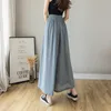 Surmiitro onregelmatige wijde been lange rok broek vrouwen mode zomer koreaanse stijl chiffon hoge taille enkel broek vrouw 210712