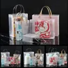 Frosted PP Plastic Prezent Torby z uchwytami Wodoodporna Makeup Zakupy Handbag Party Favors Gift Wrap