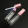 50 stks 7 ml LED lege lip glanzend buizen make-up met spiegel vierkante flessen lipgloss hervulbare container plastic