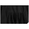 [eam] 여성 블랙 큰 크기 스플케이션 Ruched Back T 셔츠 라운드 목 랜턴 긴 소매 패션 봄 가을 1DD8211 21512