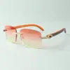 Direct S Бесконечные алмазные солнцезащитные очки 3524025 с оранжевыми деревянными храмами дизайнерские очки размер 18-135 мм189R