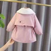 Winter Warme Kinder Mantel Taille Rückzug Plüsch Baumwolle Oberbekleidung Faux Pelz Kinder Kleidung Baby Jacke für Mädchen 211203