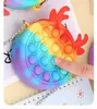 Decompressie Toy Bubble Toy Bag Silicone Rainbow Unicorn Schouder Messenger Exquisite en praktisch met riemen