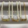 Pearl necklace Custom Letter Friendship Name Necklace Cuban chain Personalized Gift
