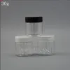 50 pz 30 ml barattolo di plastica trasparente flaconi vuoti per imballaggio crema nuovo contenitore cosmetico banca buona qtà