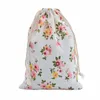 50pcs Linen Cotton 10x14cm Muslin Cosmetics Gifts Jewelry Packaging s Cute Drawstring Gift Bag & Pouches