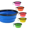 1000ml Travel Collapsible Pet Dog Bowl Feeders Folding Silicone For Dogs Outdoor Water Food Feeding Foldable Cup Dish SN6492
