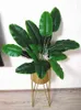 70cm 18フォーク人工緑の珍しい植物熱帯のプラスチックバナナの木の大きい屋内偽のヤシの葉の枝El Officeホームデコ211104