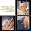 Band Bank Jewelry Drop Consegna 2021 Cute Donne Full Crystal Finger Serroso Anello di fidanzamento Anelli zirconi per donna LY6KF