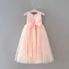 Flower Girl Vestidos Lace Ankle Comprimento Sem Mangas Princesa Para Party Wedding Show Kids Roupas E1959 210610