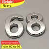 2pcs/Lot Door Plated Home Decor Address Scutcheon Digits El Sticker Plate Sign House Number Plaque 5cm Silver 00-99 Other Hardware