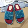 Designer Mens Womens Slide Thick Sole Sandals Luxury Flat Bottom High Heels Flat Bottom Embroidered Letter Platform Rubber Slippers 35-45