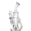 Wholesale Double Recycler Perc Hookahs Bent Type Style Propeller Percolater Bongs Oil Dab Rig Water Pipe With Glass Bowl Smoking Pipes 14.5mm Female Joint XL167
