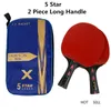 Huieson 2sts kolbord Tennisracket Set 5 6star Ny uppgraderad ping pong bat wenge träfiber blad med cover207v