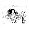 Creative Sexy Girl Fairy Branch Väggdekaler För Bedroom Avtagbar Heminredning Träd Stickers DIY Vinyl Art Black 210420