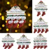 Resina Stoccata personalizzata Sosks Famiglia di 2 3 4 5 6 7 8 Ornamento di Natale Ornamento Decorazioni creative Pendantsa38 A59