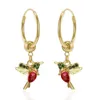 Hoop & Huggie Elegant Tiny Bird Earrings Shiny Crystal Animal Pendant Fashion Jewelry Daily Life Couple Accessories Girl Gifts Bijoux