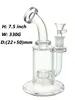 Glas-Shisha-Rig/Bubbler-Bong zum Rauchen, 7,5 Zoll Höhe und Hammer- oder Gitter-Perc mit 14-mm-Glaskopf, 330 g Gewicht BU015