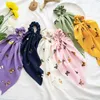 New butterfly pattern large coil ribbon horsetail large coil hair rope cross border women's hair band