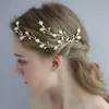 Ligth Gold Color Ramo Nupcial Cabelo Nupcial Pins Opal Cristal Casamento Headpiece Handmade Mulheres Crown Crown Accessories X0625