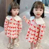 Girl Dress Heart Pattern Kids Party Dresses For Girls Casual Dress for Children Spring Autumn Children's Clothing 210412