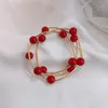 Wielowarstwowy Krzyż Imitacja Pearl Bransoletka Naszyjnik Dla Kobiet Moda Biżuteria Akcesoria Link, Łańcuch