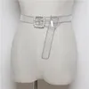 Cinture Moda Chiave Cintura in vita per le donne 2021 Transparent Bianco Perla Cinturon Mujer Plastic Designer Designer Ladies