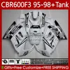 Carrosserie + tank voor HONDA CBR 600 F3 CC 95-98 Body 64NO.134 CBR 600FS 600F3 CBR600 FS CBR600F3 95 96 97 98 CBR600-F3 600CC CBR600FS 1995 1996 1997 1998 Verkouding Glanzend wit