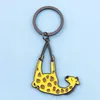 Schattige giraff ringen kawaii dierlijke vrouwen meisje auto ring portemonnee hanger tas charme sleutelhanger houders liefhebbers paren best cadeau