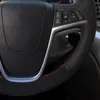 غطاء عجلة القيادة سيارة أسود جلد طبيعي من جلد الغزال لأوبل أسترا J Zafira 2010-2016 بويك Encore Cascada Verano 2013-2019