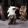VILEAD Modern Simulated Animal Figurines Eagle Wolf Tiger Lion Horse Statue Home Office Decoration Living Room Interior Crafts 210727