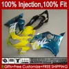 Corpo de molde de injeção para HONDA CBR 600 F4 FS CC 600F4 600CC 1999-2000 Carroçaria Amarelo Verde 54No.22 100% Fit CBR600F4 CBR600 F4 99 00 CBR600FS 1999 2000 Kit de Feira do OEM