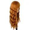 Yün bobin kıvırcık uzun sentetik peruk turuncu odunfestival temiz bnags wigs kadınlar için yüksek sıcaklıkta elyaf saç cosplay21638509421128