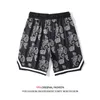 High Street Printed Cashew Flower Sweat Shorts Retro Streetwear Hip Hop Beach Five-point Pants Summer Loose Casual Shorts Men C0607